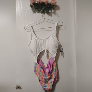 🍉3/$20 80s Vibe Multi color one piece swimsuit